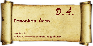 Domonkos Áron névjegykártya