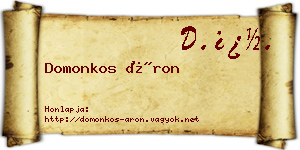 Domonkos Áron névjegykártya