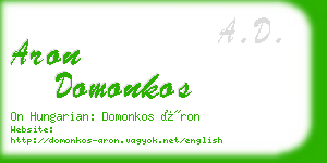 aron domonkos business card